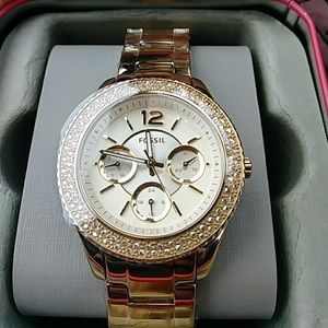 Womens gold Fossil Watch